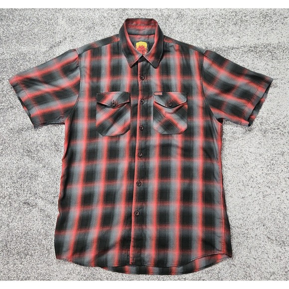 DIXXON Other - Dixxon Corazon Men's Medium Plaid Button Up Shirt Red Black Bamboo Western